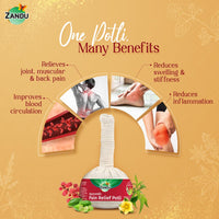 Zandu Ayurvedic Pain Relief Potli | 100% Ayurvedic Manual Massager Potli | 17 Herbs to Soothe Pain, Knee, Back, Legs | Reduces Joint & Muscular Pain | Improves Blood Circulation for Men & Women | 180g
