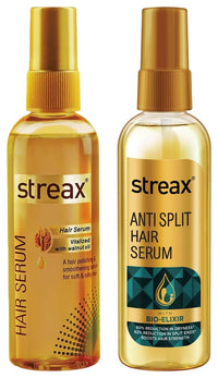 Streax Hair Serum 125ml, Vitalized with Walnut Oil, For Hair Smoothening & Shine, For Dry & Frizzy Hair Anti Split Hair serum, 100 ml I with Bio - Elixir