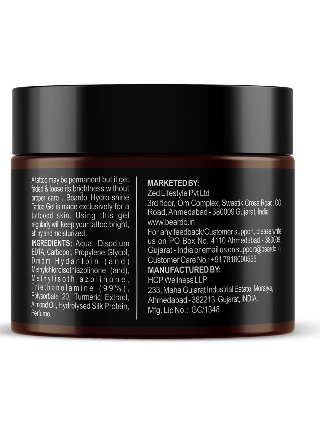 Beardo Tattoo Shiner Hydro Gel, 50g (Pack of 2) | Heals & Maintains Tattoo Ink | Tattoo Shiner for Men | Brighten & Shine Tatoo for Men