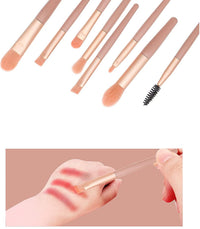 URBANMAC Makeup Brush Set 8PCS Mini With Storage (Dark_peach)