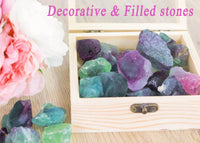 DUQGUHO Fluorite Natural Crystal Quartz Bulk Raw Rough Healing Crystal Stones Reiki Crystal Stone Tumbling Cabbing Fountain Rocks Polishing Cutting Gemstone 0.45 lbs 03 Fluorite