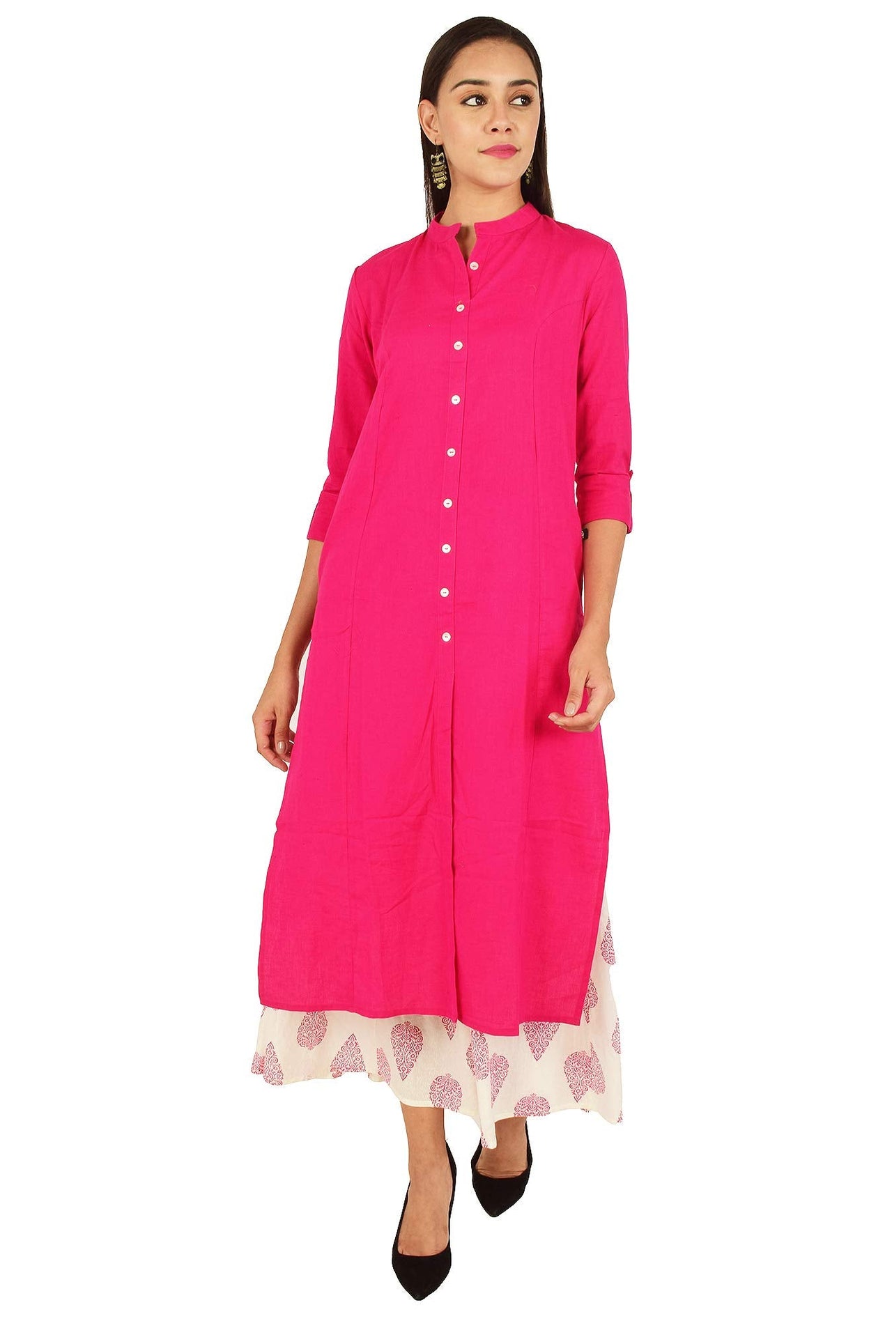 Pistaa's  Women's  Cotton Solid Readymade Salwar Suit Set