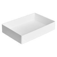 Basics Rectangular Plastic Desk Organizer, Accessory Tray, White