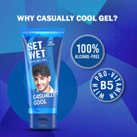 Set Wet Styling Hair Gel for Men - Casually Cool, 100gm | Medium Hold, High Shine | For Medium to Long Hair |No Alcohol, No Sulphate (Pack of 2)