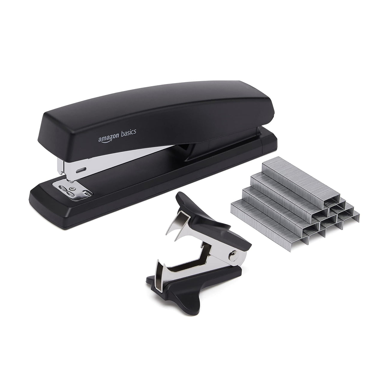 Basics Stapler Value Pack Including Staples and Staple Remover, 3 Pack, Black