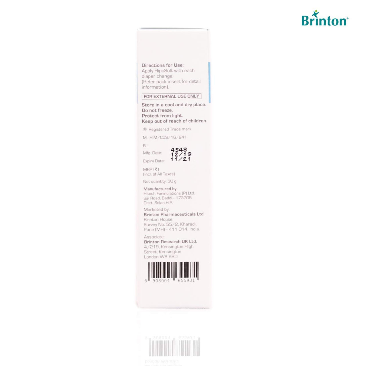 Brinton HipoSoft Diaper Rash Cream | Freedom from Rashes | 30 gm