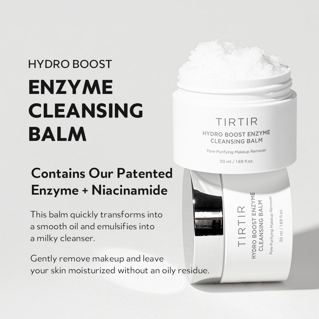 TIRTIR Hydro Boost Enzyme Cleansing Balm | Deep Cleansing Makeup Remover with Papaya & Pineapple Enzymes | Moisturizing, Exfoliating Balm for Dry, Sensitive & Oily Skin_120 ml