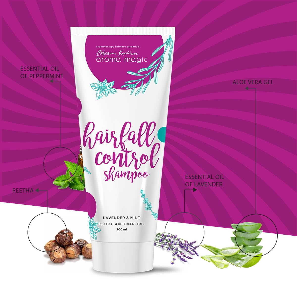 Aroma Magic Hairfall Control Shampoo Lavender & Mint (200 ml) Pack of 2