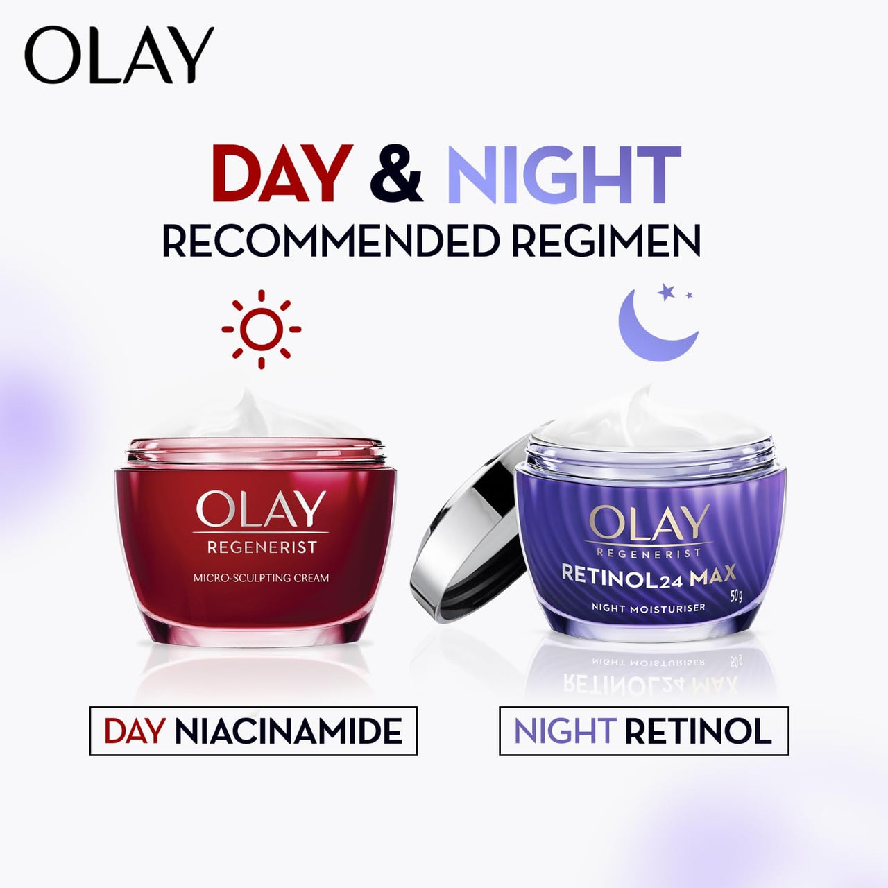 Olay Retinol24 Max Night Cream l Visibly Reduces Fine Lines in 7 Nights | Max Repair, Max Hydration l No Redness or Irritation | Fragrance Free l Normal, Oily, Dry and Combination Skin l 50g