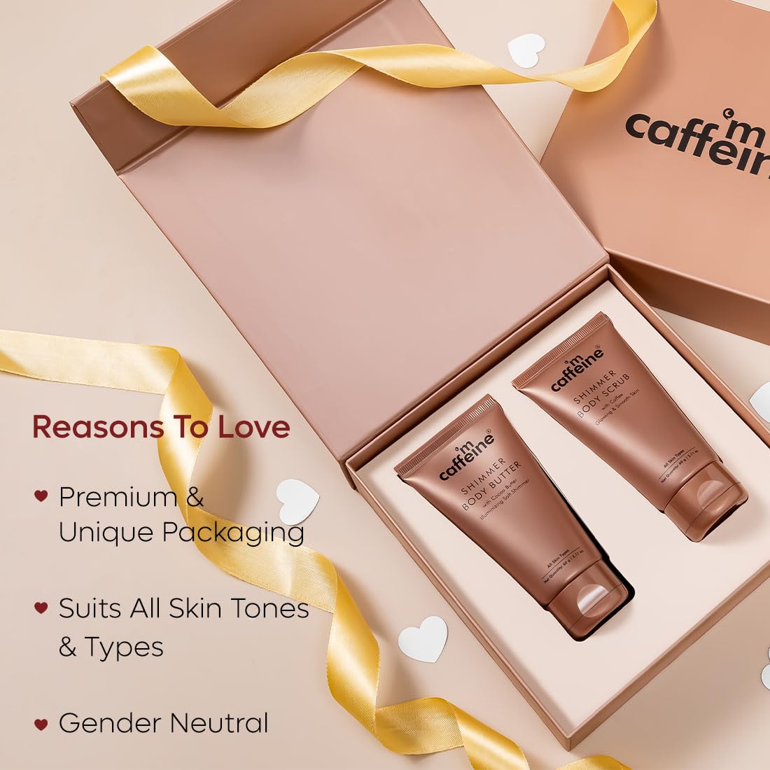 mcaffeine Cover Me In Stardust Shimmer Gift Kit Set For Women & Men With Natural Skin Care Products|Gift Set For Birthday, Anniversary|Valentine Gift Set For Her|Special Occasion