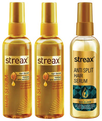 Streax Walnut Serum, 100 ml (Pack of 2) Anti Split Hair serum, 100 ml I with Bio - Elixir I Controls split ends I 82% reduction in Split Ends I 60% reduction in dryness