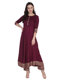 VASTRAMANIAA Women's  Rayon Kurta Palazzo Ethnic Set
