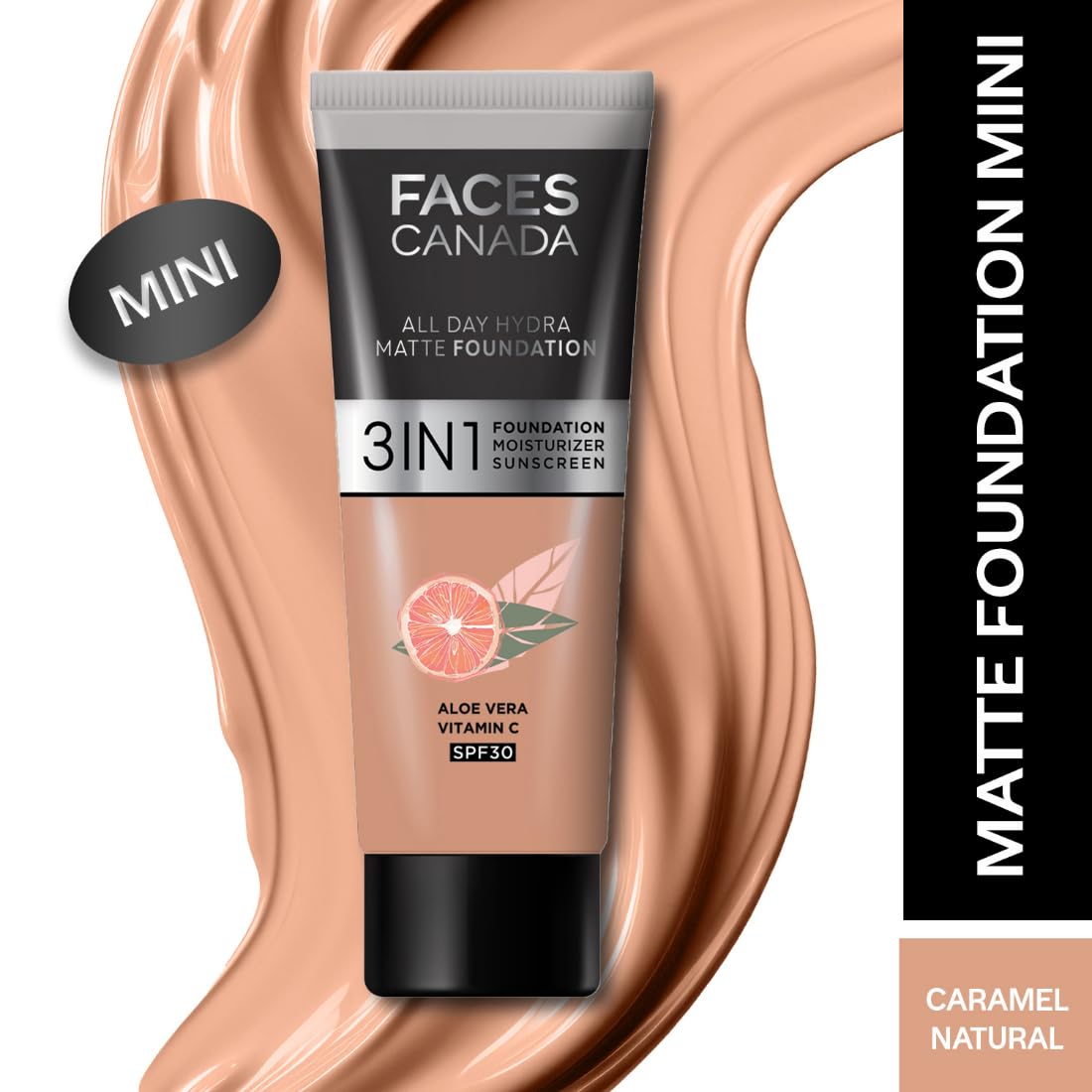 FACESCANADA Rose Glow Kit Medium Coverage Rose Gold Strobe Cream (30Ml) + Caramel Natural All Day Hydra Matte Mini Foundation (15Ml) Makeup Kit For Women (Combo Pack Of 2)