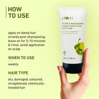 Plum Olive Fresh Hair Mask For Damaged Hair, With Olive Oil, Macadamia Oil And Shea Butter - Hair Spa Cream For Women & Men | 80 Gm, 1 Count
