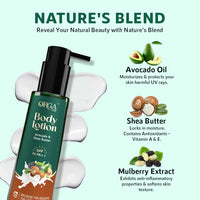 Orgatre Body Lotion | Avocado & Shea Butter with SPF 15 PA | Moisturizer for Dry Skin | Brightening & Sun Protection Body Cream 150 ml