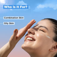 SunScoop Ceramides & Rice Water Gel Sunscreen | SPF 50+ PA++++ | For Oily & Combination Skin | Oil-Free Finish | Sweat-Free | Lightweight Formula | Protects Skin Barrier | 45g