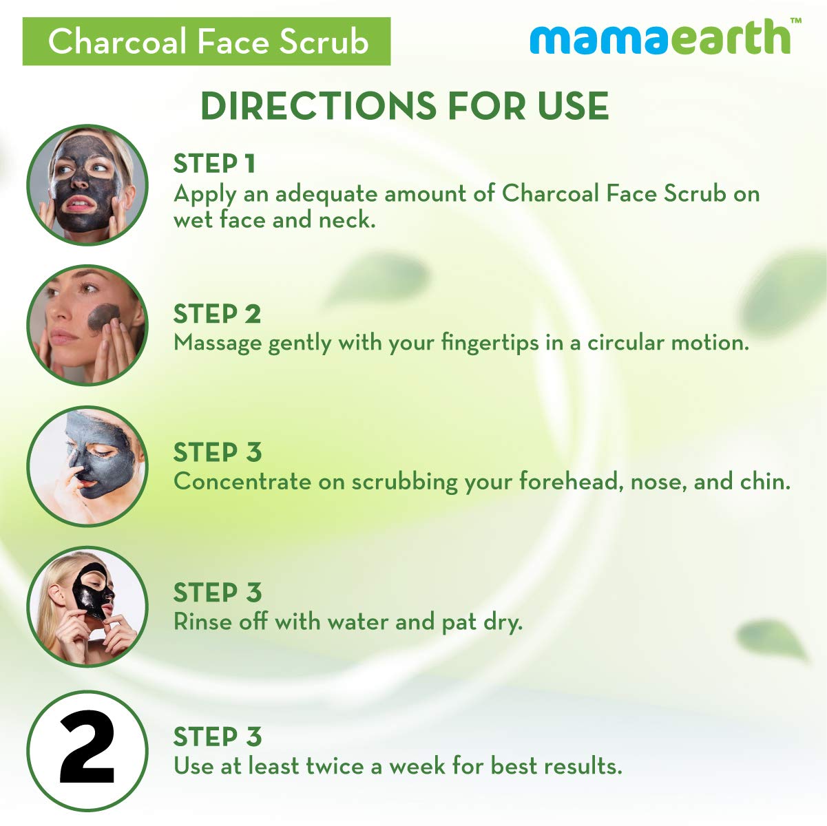 Mamaearth Charcoal Face Scrub for Oily and Normal skin, with Charcoal and Walnut for Deep Exfoliation - 100g