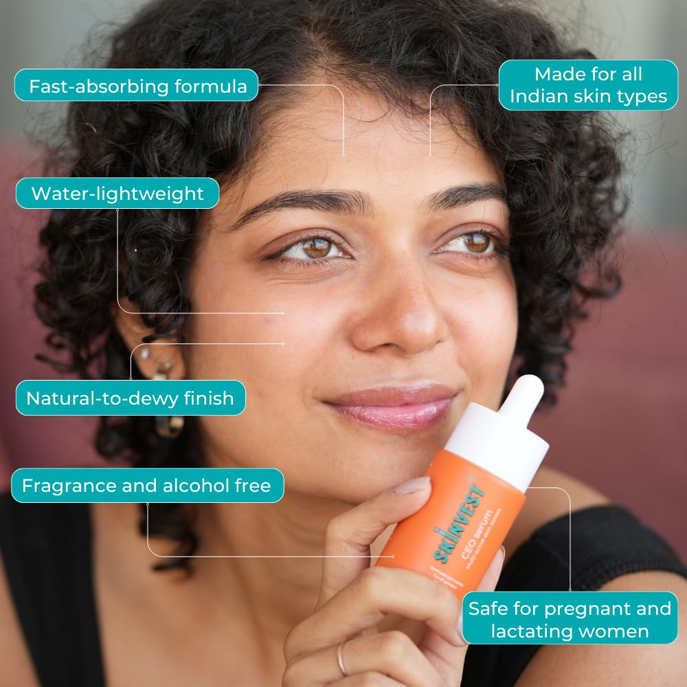 Skinvest CEO Multi-Active Serum | For all Skin type | Acne control, skin brightening, texture smoothing, hydration, and barrier repair 30ml