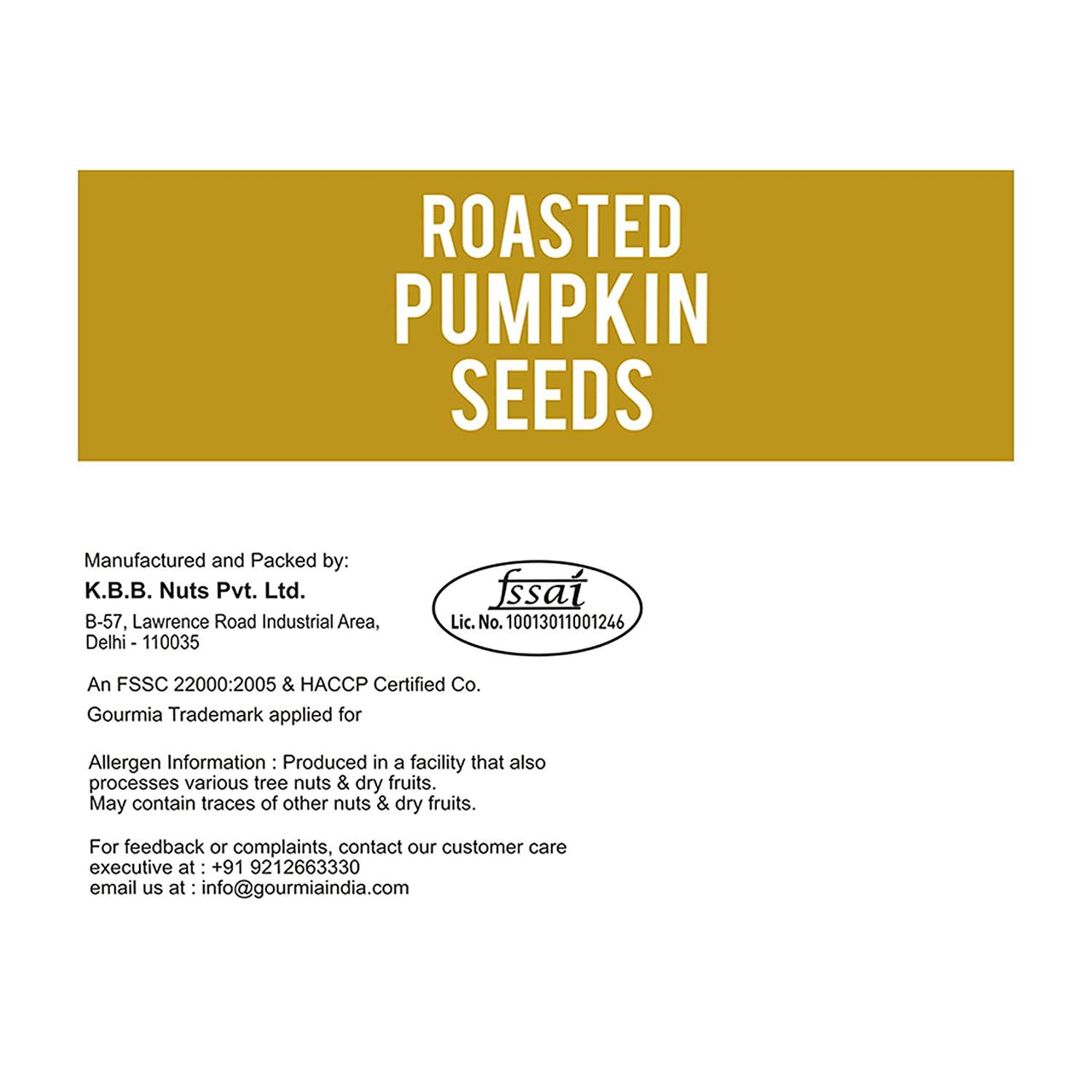 Gourmia Roasted Pumpkin Seeds Lightly Salted 200g | Fiber Rich | Immunity Booster | Crunchy Healthy Munching | Roasted Flavoured | Roasted Seeds for Healthy Snacking