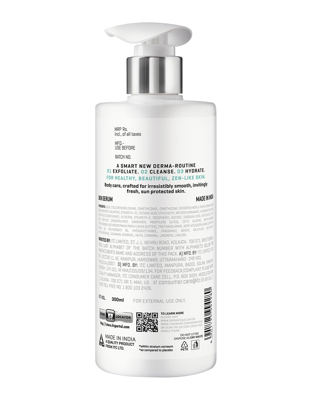 Dermafique Aqua Surge Body Lotion for Summer – 300ml | Protects Against UV Action | 10x Vitamin E Benefits, Glycerine, Shea Butter| Repairs Skin Cell Damage | Dermatologist Tested on Indian Skin