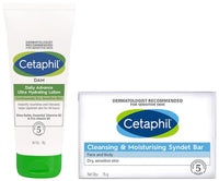 Cetaphil Dam Daily Advance Ultra Hydrating Lotion, 30g and Cetaphil Cleansing And Moisturising Syndet Bar, 75g