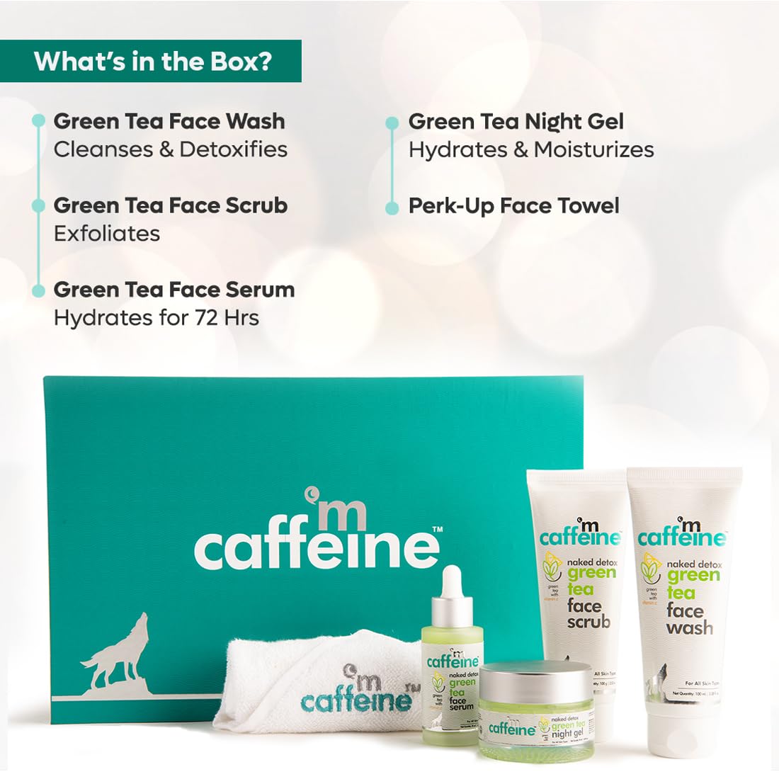 mcaffeine Green Tea Skin Care Gift Kit With Vitamin C|Face Care Gift Kit Set For Skin Glow - For Men & Women|100% Natural|Pack Of 4|Gift Kit With Pure Coffee