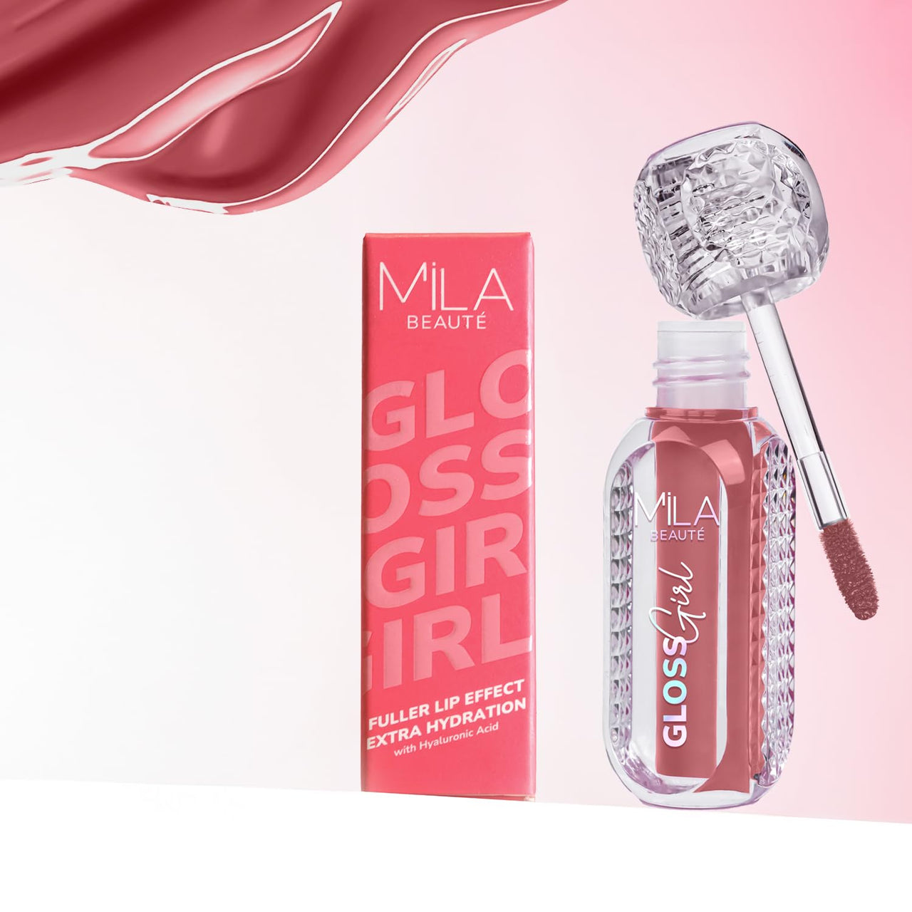 MILA BEAUTÉ Gloss Girl Lip Gloss|Enriched With Mango Seed Butter & Hyaluronic Acid |Light Weight & Non-Sticky Formula|Gives Fuller-Lip Effect & Extra Hydration | High Shine Finish-My Choice, 2.8 Ml
