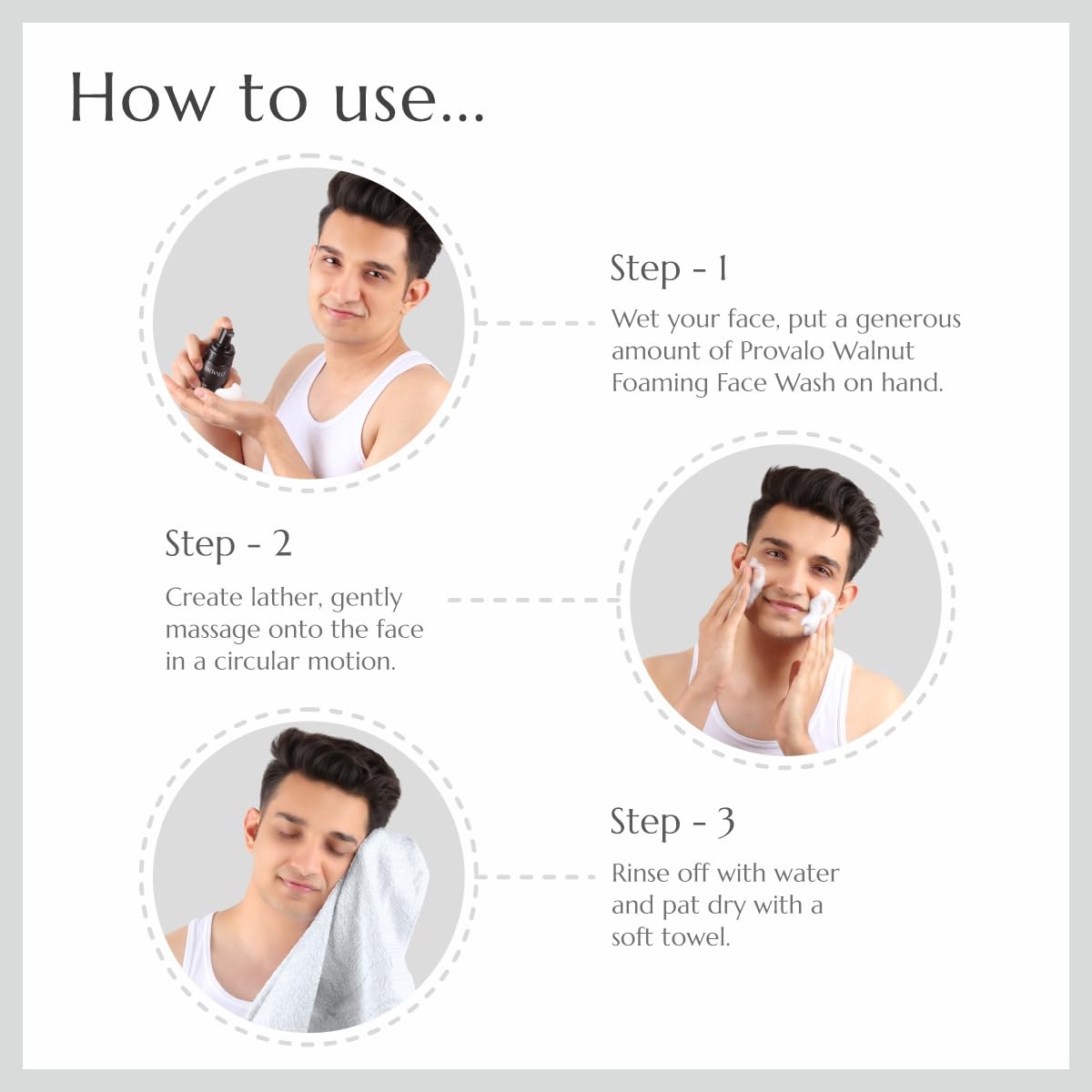 Provalo Men Walnut Foaming Face Wash For Acne And Pimples - 100ML | Skin Brightening and Glowing Skin With Walnut and Salicylic Acid (1%) | Face Wash For Men | For Oily, Acne Prone & Dry Skin