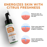 Orgatre Vitamin C Foaming Face Wash with Built-in Silicon Brush For Women & Men| Niacinamide Foaming cleanser for Acne prone Skin | | Vitamin C Face Wash |For Oily and dry Skin | 100 ml