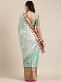 Pandadi Saree Women's  Arasi Soft Tissue Banarasi Silk Dharmavaram Pattu Saree With Unstiched Blouse Piece