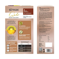 Streax Gel Hair Colour for Women & Men, Dark Brown 3, 150ml|Hair Colour Brown|100% grey coverage |Long Lasting Hair Color, easy to use| Ammonia Free Hair Color, No Paraben & Sulphate (Pack of 2)