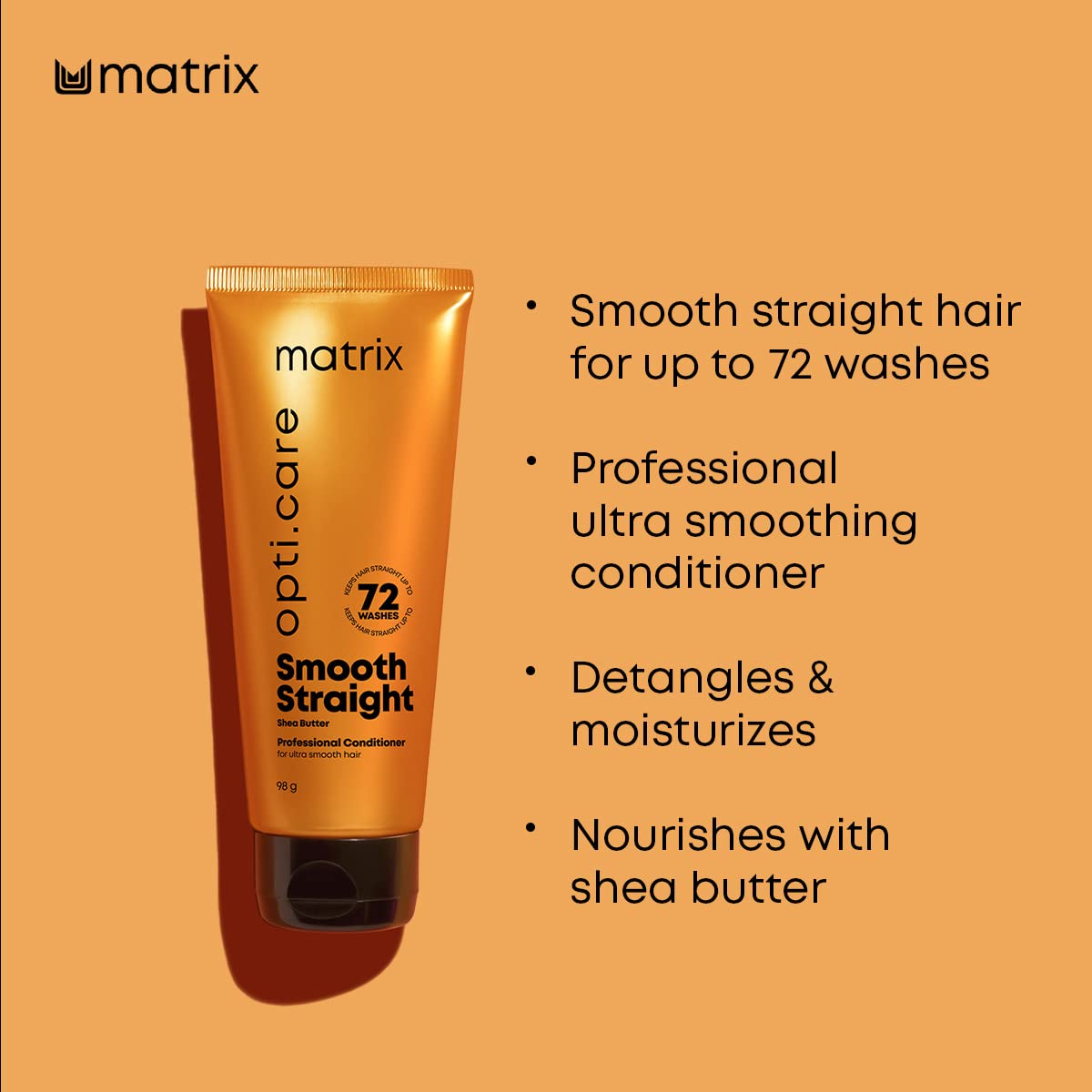 Matrix Opti Care Smooth Straight Professional Shampoo With Shea Butter, Paraben Free, 350ml & Opti Care Professional Conditioner
