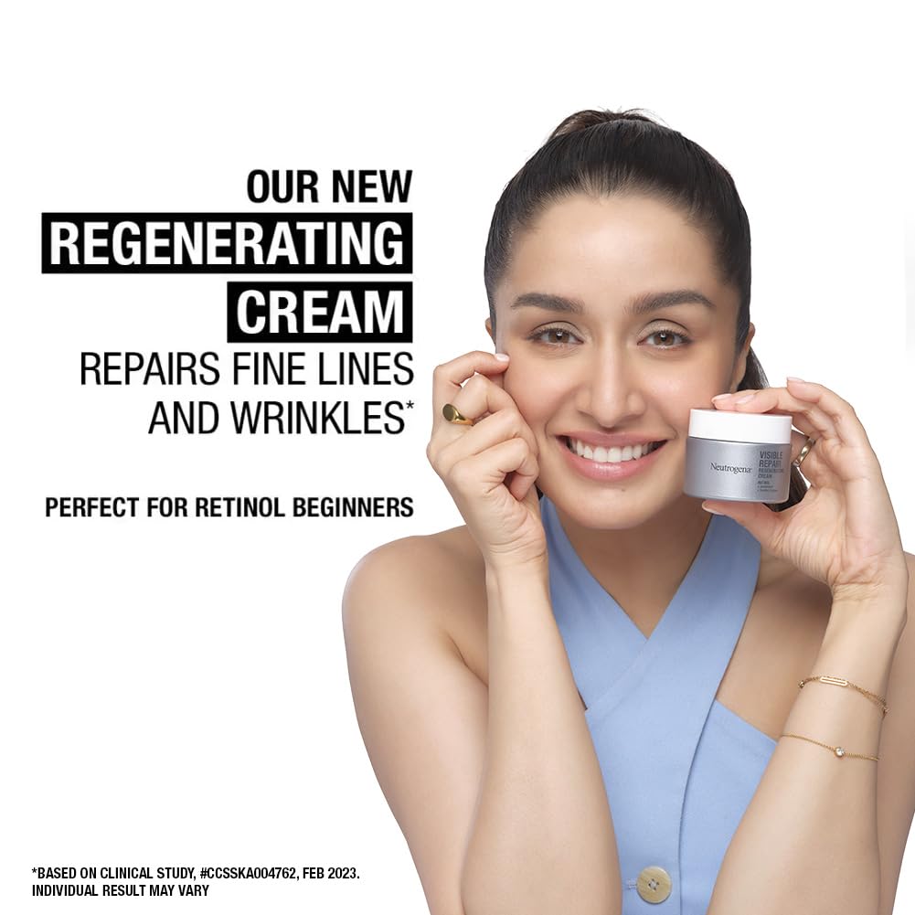 Neutrogena Visible Repair Retinol Day & Night Cream: Boosts Collagen for Anti-Ageing, Wrinkles, Fine Lines 50g