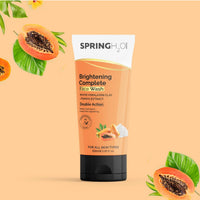 Spring H2O Papaya Face Wash | Hydrating Daily Cleanser for Acne-Prone | All Skin Types | Gentle Exfoliating, Soothing | Brightening Face Wash