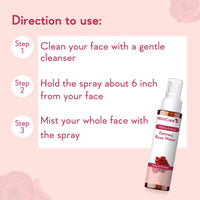 WishCare® 100% Pure & Natural Rose Water - For Skin, Face & Hair - Steam Distilled - Kannauj Gulab Jal - Spray Skin Toner - Free From Paraben, Alcohol & Chemicals - 50 ml