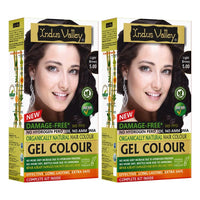 INDUS VALLEY Damage Free Natural Gel Hair Colour for Women | Ammonia & PPD Free Organic Hair Colour with 100% Grey Coverage, Long Lasting Hair Color Trial Pack | Light Brown (Pack Of 2)