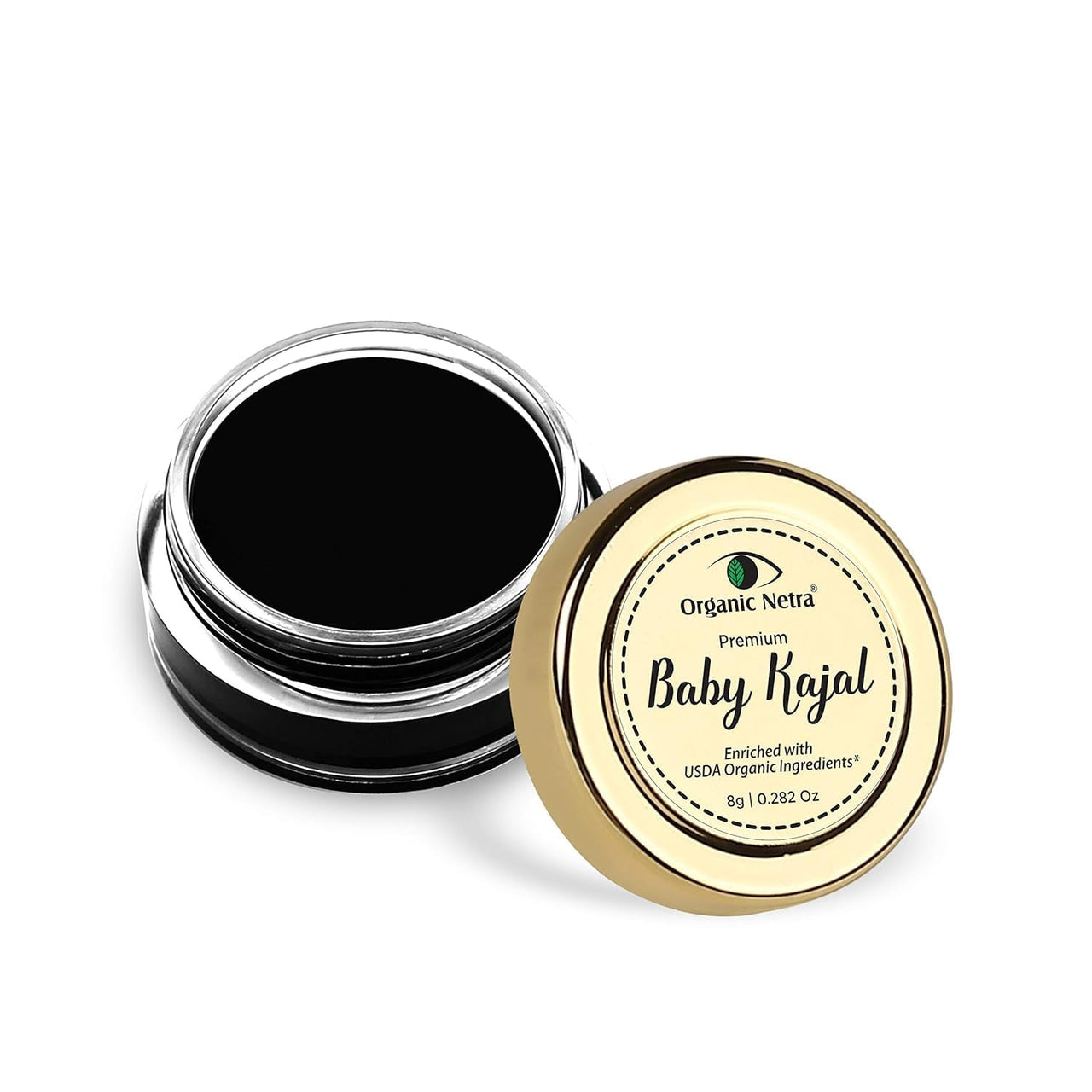 "Organic Netra Baby Kajal 8g for Newborns Water-Resistant Smudgeproof Longlasting Enriched with Natural Organic Ingredients Safe for Sensitive Baby Skin No Harmful Chemicals Matte Finish, (8g)
