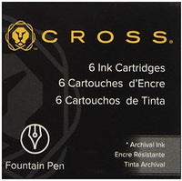 Cross Fountain Pen Ink Cartridge - Blue/Black, 6 per card (8924) 6 Count (Pack of 1)