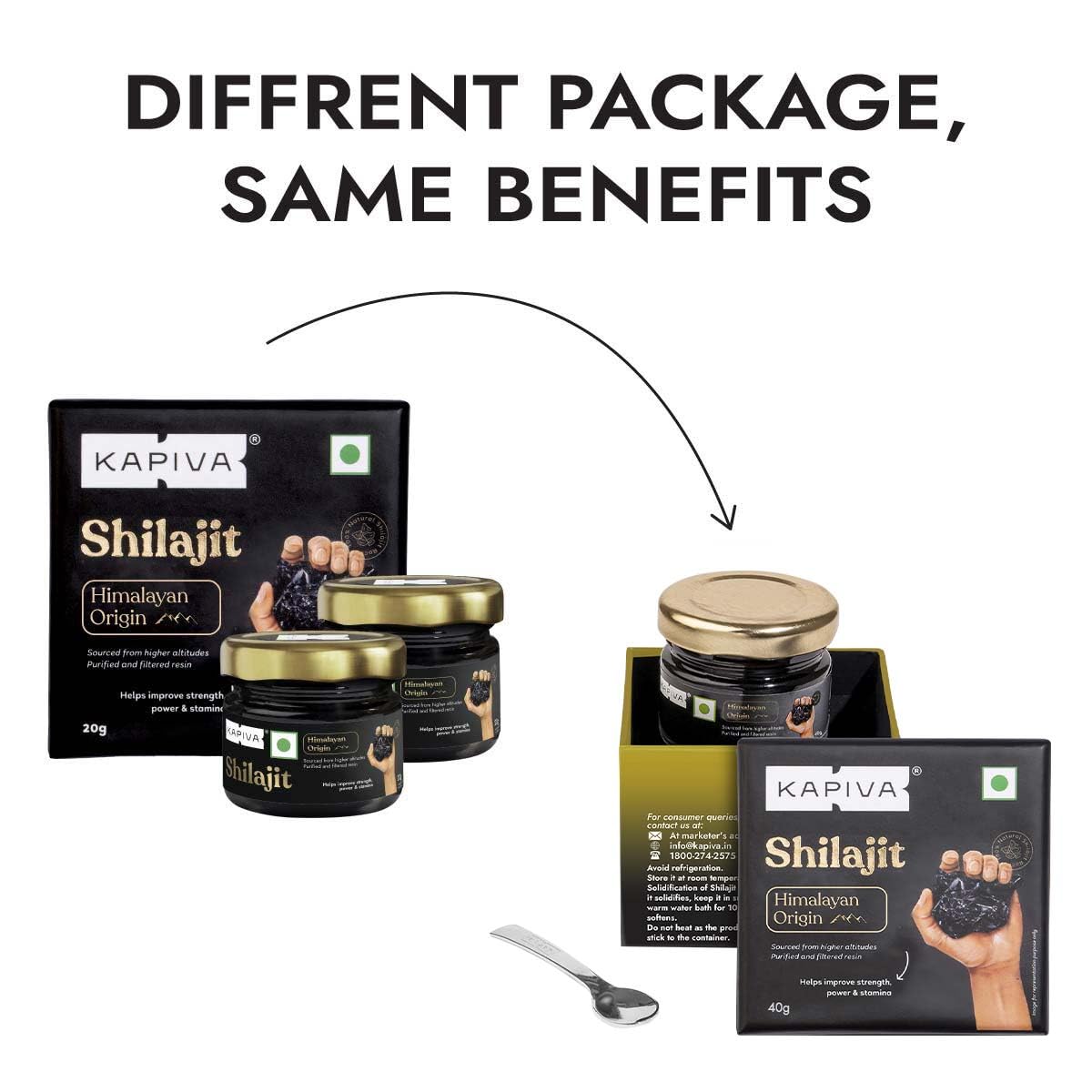Kapiva Original Himalayan Shilajit/Shilajeet Resin 40g |Super Saver Pack| 250mg/Serving | For Energy, Endurance & Vitality | 160 Servings | 100% Ayurvedic