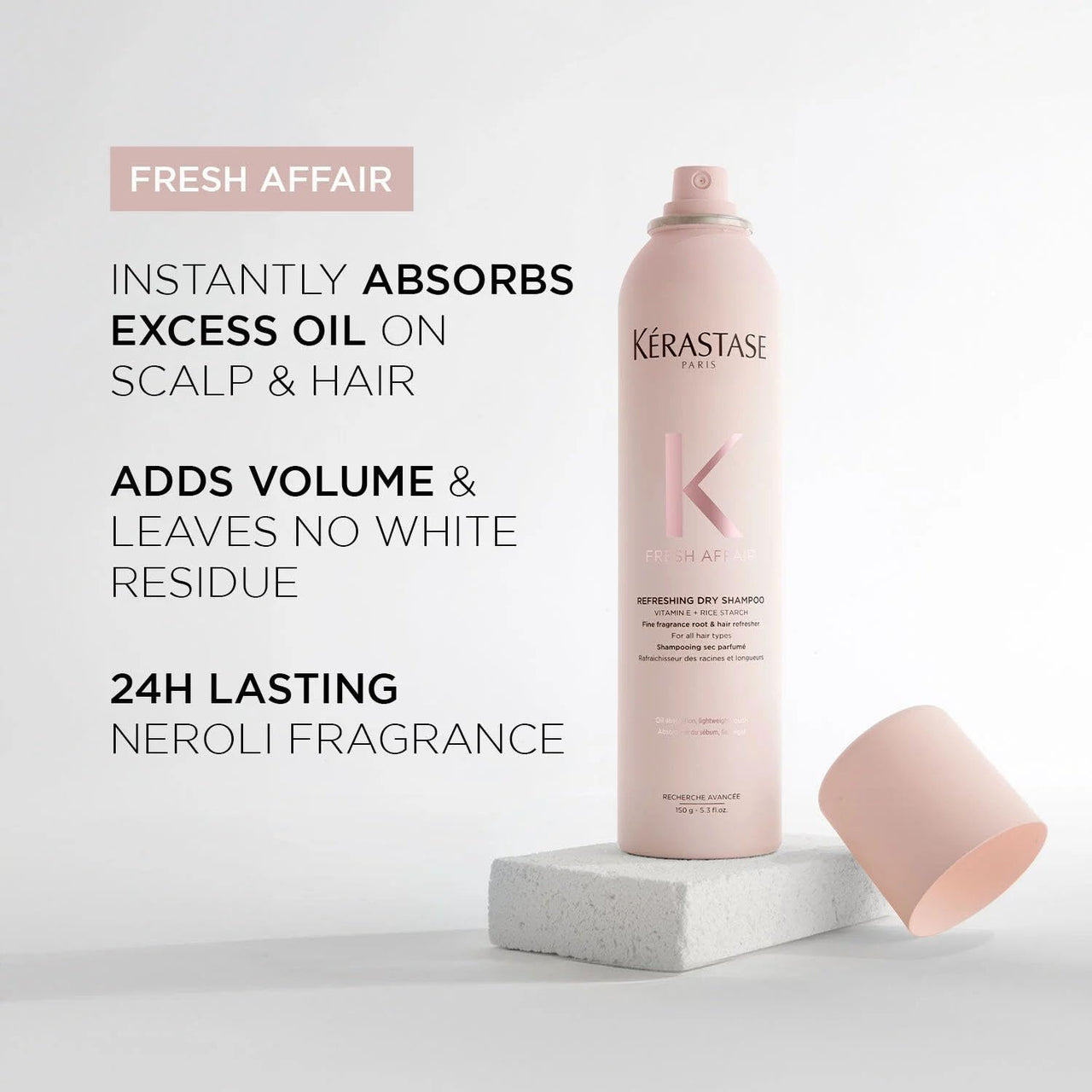 Kérastase Fresh Affair Dry Shampoo 150g | Fine Fragrance Dry Shampoo Spray | Infused with Rice Starch, Vitamin E & Neroli Oil | Suitable for All Hair Types