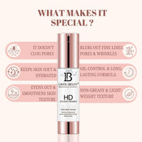 Lakyou Beauty HD Studio Primer | Silicon Base Primer | Skin Base Visage | Softens Finelines & Pores | 30ml