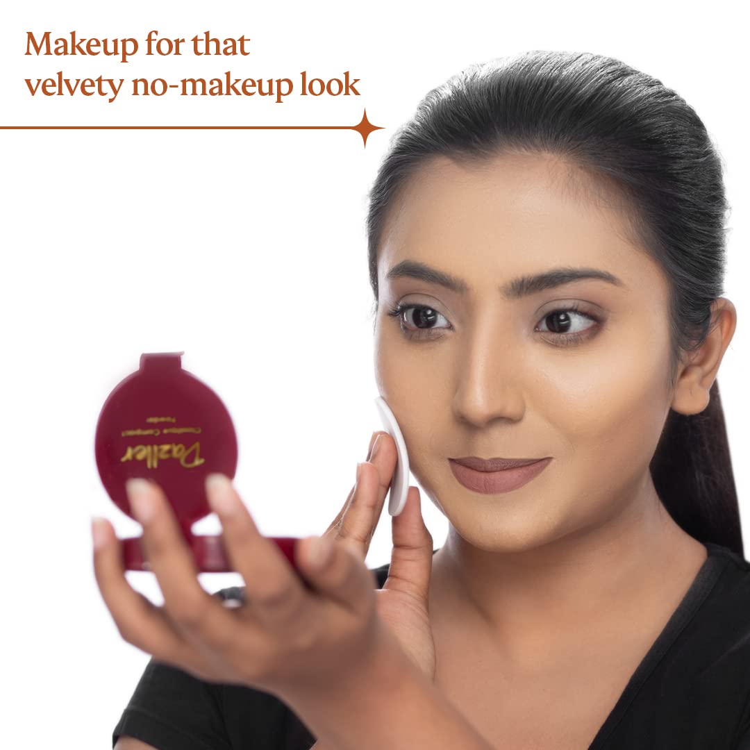 Dazller Classique Compact Powder, 9g - (Pack of 2), 8007 Cocoa, Velvety Natural Finish, Oil-Control, Sebum Absorption Formula, No-makeup look, Emollient-rich
