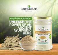 Orgrain India Organic Ashwagandha Root Powder 200g (Pack of 2 * 100g) |