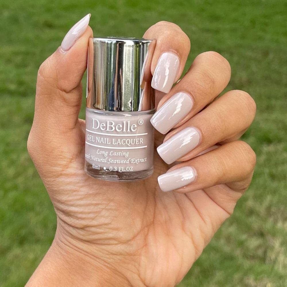 DeBelle Gel Nail Polish Porcelain Isabela (Porcelain Beige Nail Paint)|Non UV - Gel Finish |Chip Resistant | Seaweed Enriched Formula| Long Lasting|Cruelty and Toxic Free| 8ml