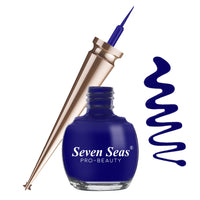 Seven Seas Liquid Color Eyeliner - 5ml | Waterproof | Smudgeproof | Long Lasting | Eyeliner for Women (Dark Blue, 5ml)