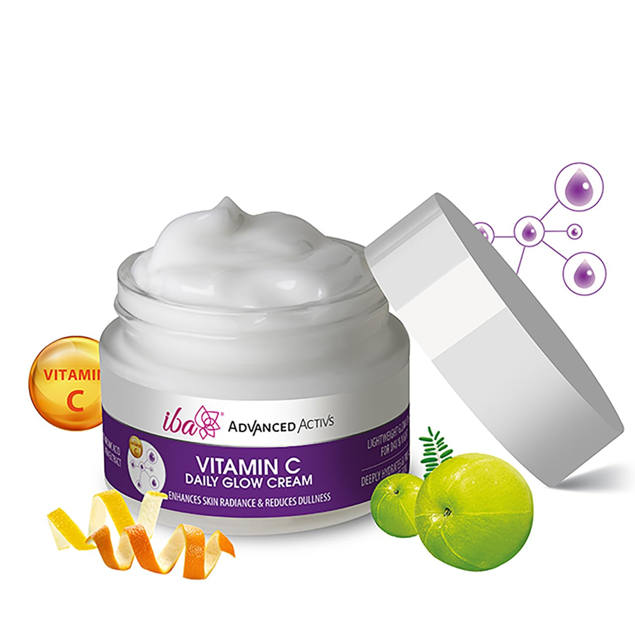 Iba Advanced Activs Vitamin C Daily Glow Cream, 50 g with Hyaluronic Acid for Enhances Skin Radiance and Reduces Dullness