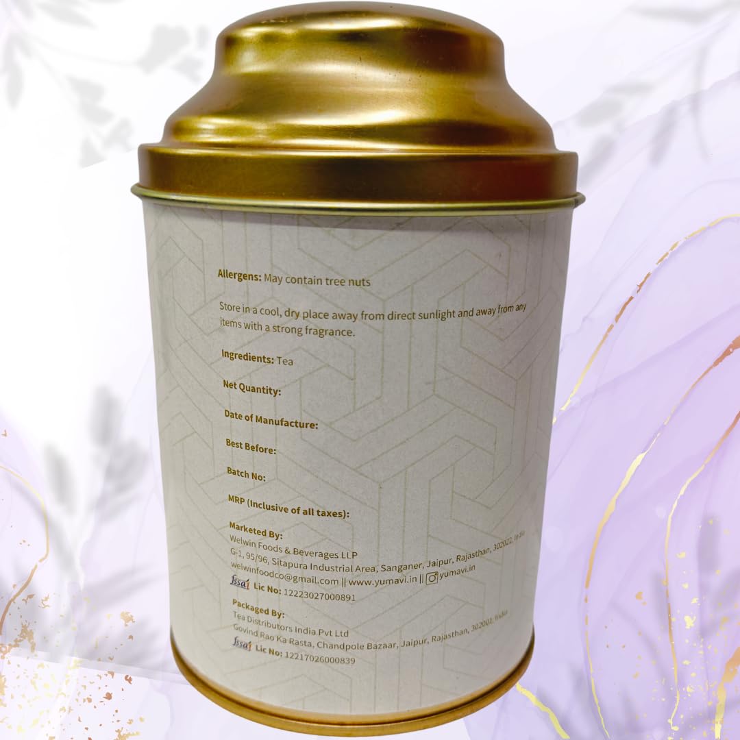 Yumavi First Flush Darjeeling Tea - 50+ Cups (100g) | No HARMFUL PET jars or Plastic | Loose Leaf Black Tea - Flowery, Aromatic & Delicious | Champagne Of Teas | Mellow & Fragrant | Direct From India