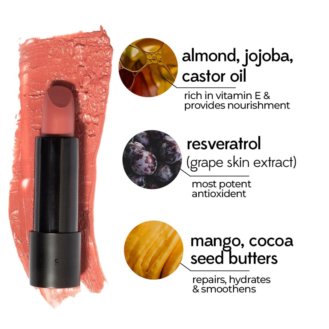 Ruby's Organics Semi-Matte Lipstick for Women All Indian Tones- Highly Pigmented, Moisturizing, Non Drying, Lightweight and Long Lasting- Lip Makeup, Synthetic Chemical Free- Red Burgundy, 3.7g