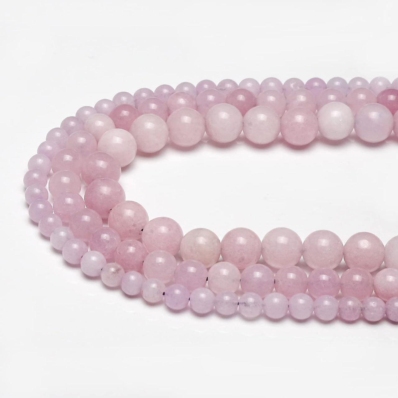 35pcs 10mm Natural Stone Beads Kunzite Beads Energy Crystal Healing Power Gemstone for Jewelry Making, DIY Bracelet Necklace