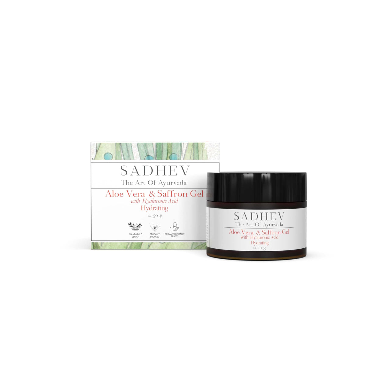 Sadhev's Aloe Vera & Saffron Face Gel with Hyaluronic Acid For Hydrating, Suitable for All Skin Type, Paraben & Sulphate Free - 50 g - (Pack of 1)